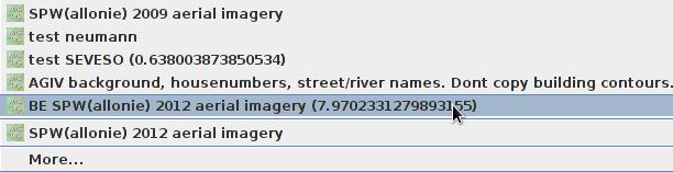 JOSM>Imagery list