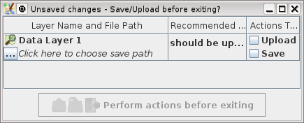 English with reduced width, the only button is grayed out.
