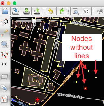 Nodes without lines