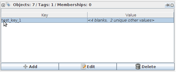 Showing object count / blank count / unique value count