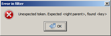Error in filter