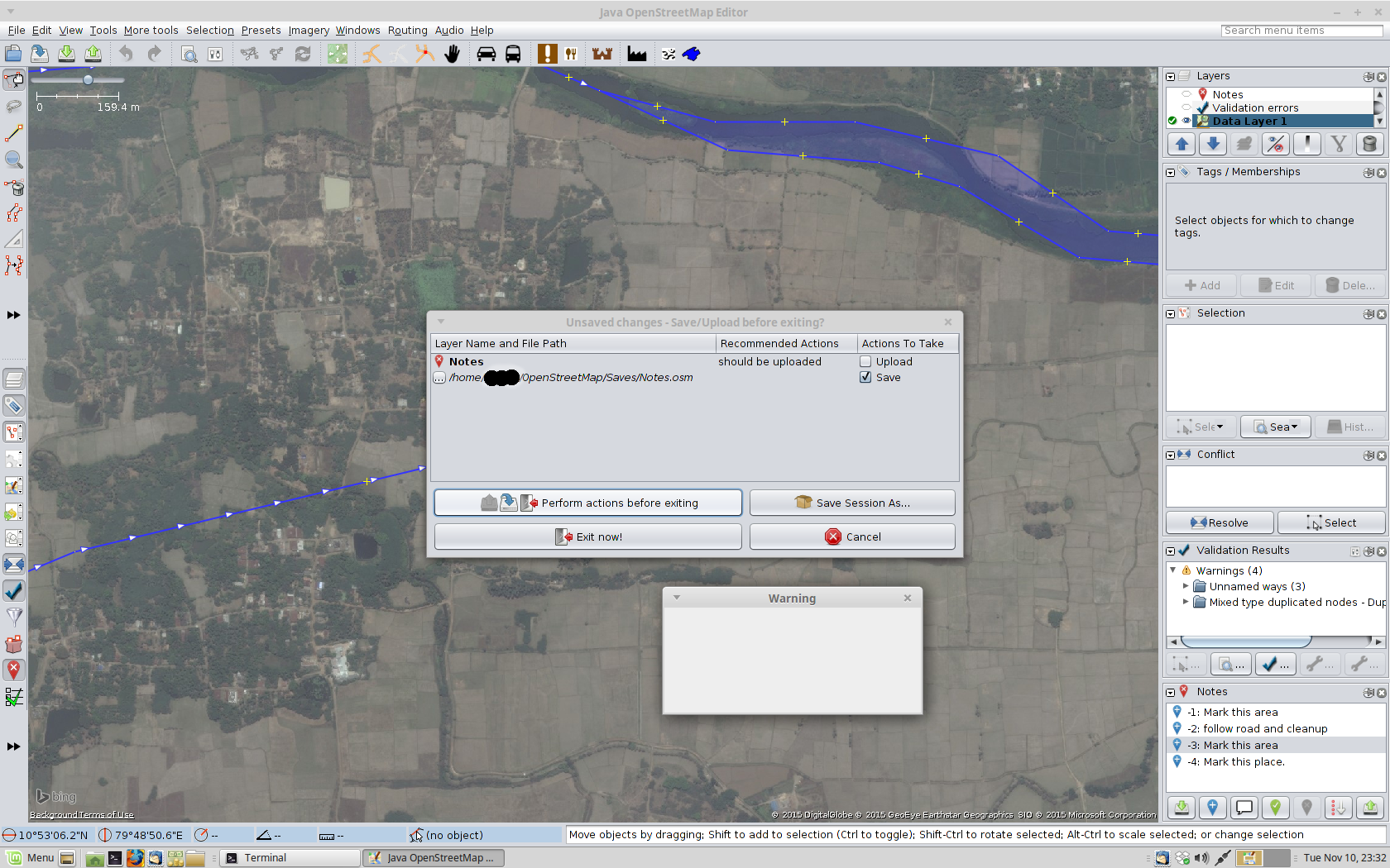 screen shot of the issue
