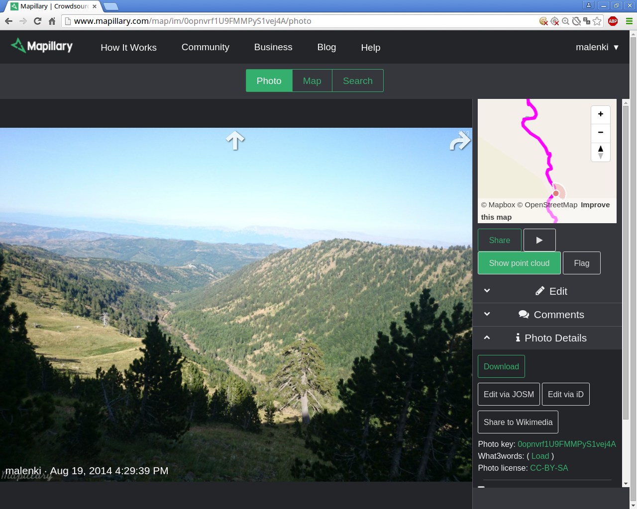 Screenshot: Mapillary-Image at website: 4:29:39 PM