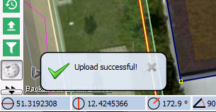 Screenshot of existing upload confirmation popup toast that should be enhanced