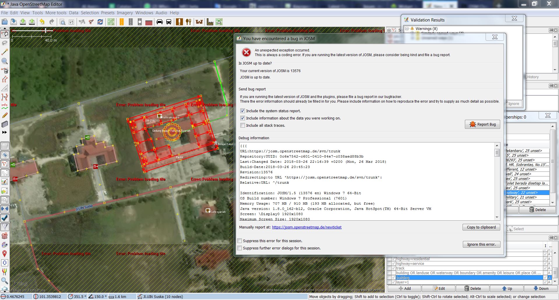 Screenshoot of error