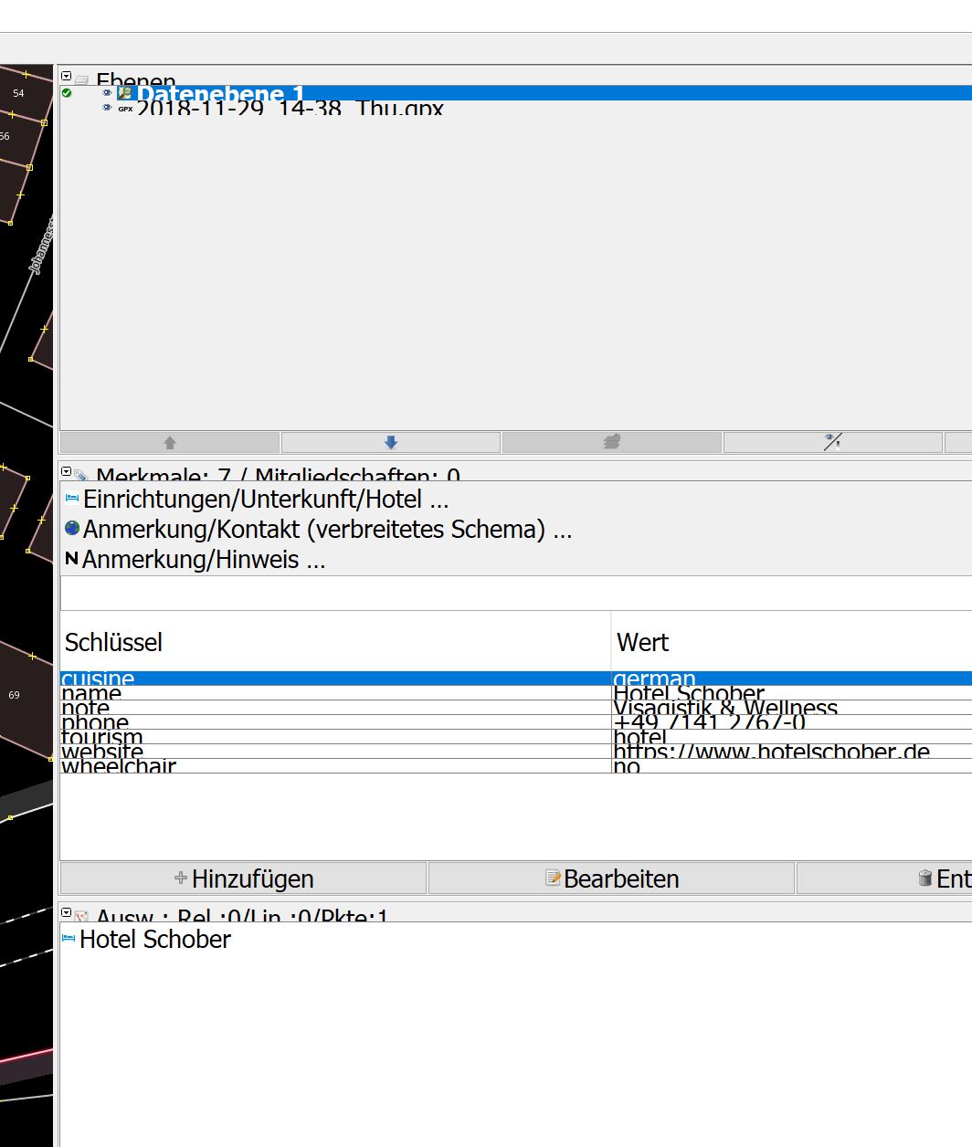 Screenshot of overlapping, non-legible text in JOSM