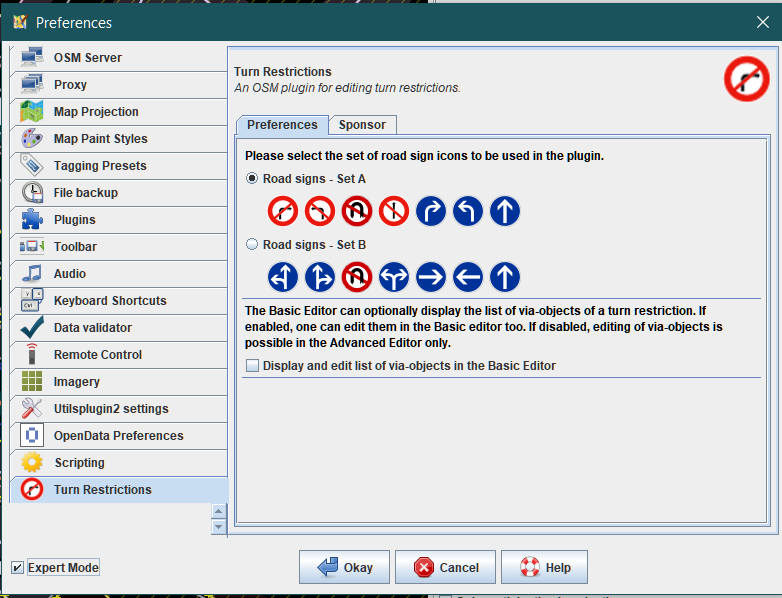 Preferences without shortcut