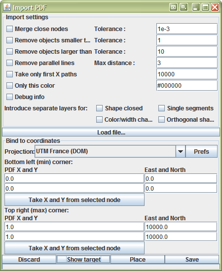 Dialog with settings