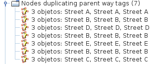 Screenshot with the unsorted result