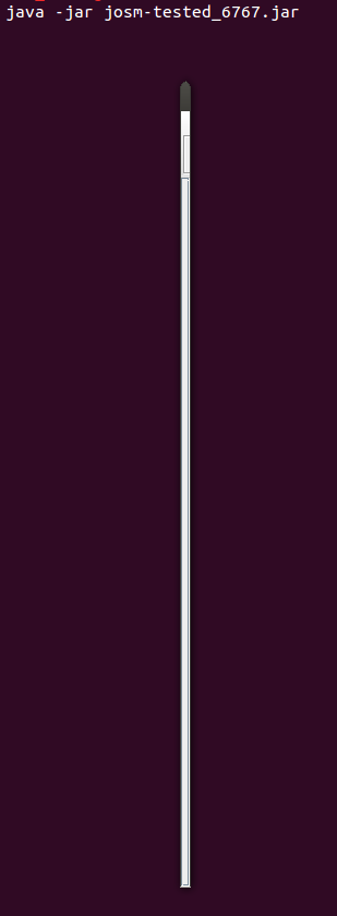 JOSM opens as few pixel width window