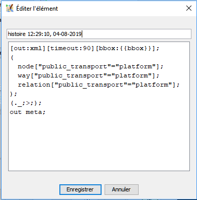 édition des requêtes sauvegardées