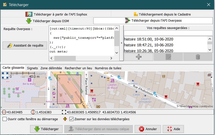 Télécharger depuis l'API Overpass