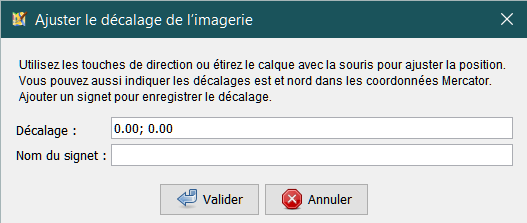 Saisie et enregistrement du décalage