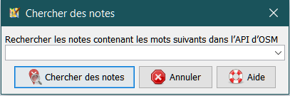 Fenêtre Rechercher des Notes