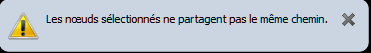nœuds sélectionnés ne font pas partie du même chemin