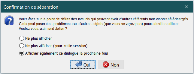 Séparation nœud hors zone de téléchargement