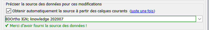 source des données est saisie