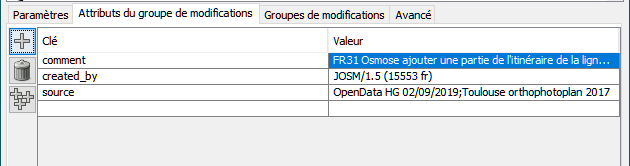Ajout d'attributs du groupe de modifications