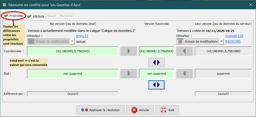 Résolution des Propriétés : étape 3