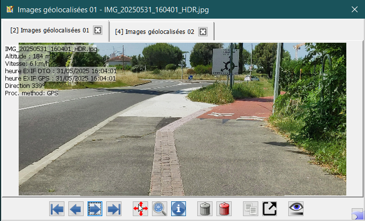 Fenêtre Images Géolocalisées