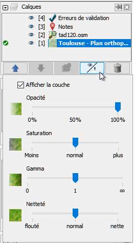 Liste des Calques Visibilité 