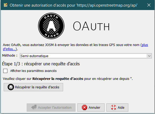 Récupérer la requête d’accès dans la méthode semi-automatique