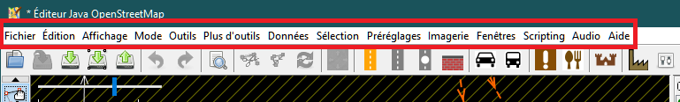 "Menu Principal de JOSM