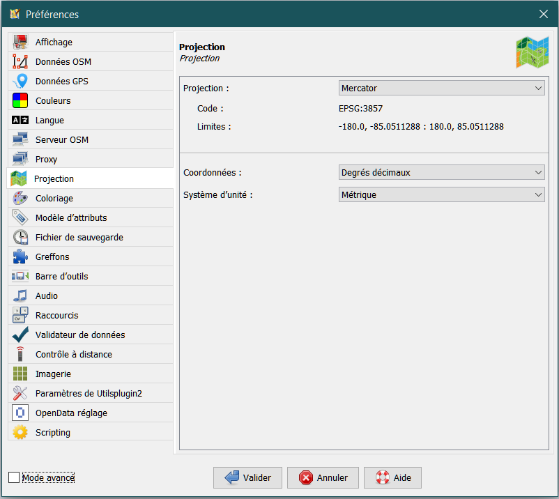 Méthode de projection