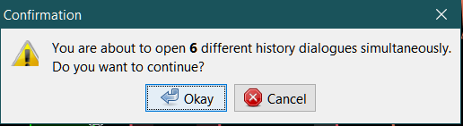 To open more than 5 history dialogues